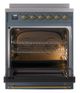 Ilve® Nostalgie II Noblesse 30'' Blue Gray Pro Style Induction Range with Brass Trim-1