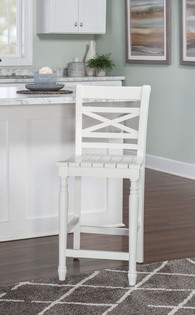 Powell® Sullivan White Counter Stool-1