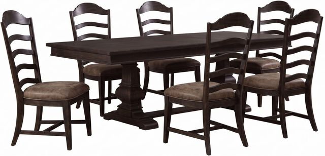 Liberty Furniture Paradise Valley 7-Piece Saddle Brown/Tobacco Rectangular Dining Table Set-0