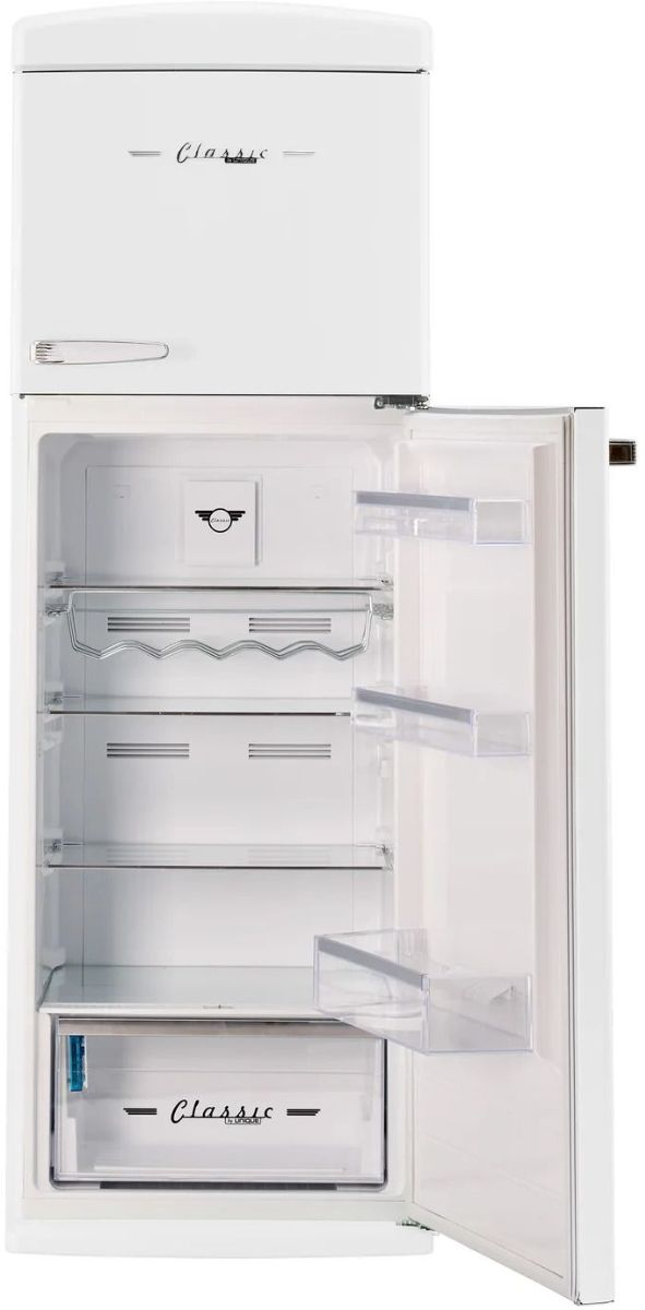 Unique® Appliances Classic Retro 24" 11 Cu. Ft. Marshmallow White Counter Depth Top Freezer Refrigerator-3