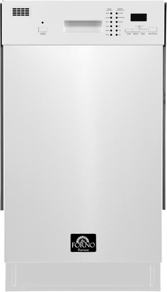 FORNO® Polo 18" White Front Control Built In Dishwasher