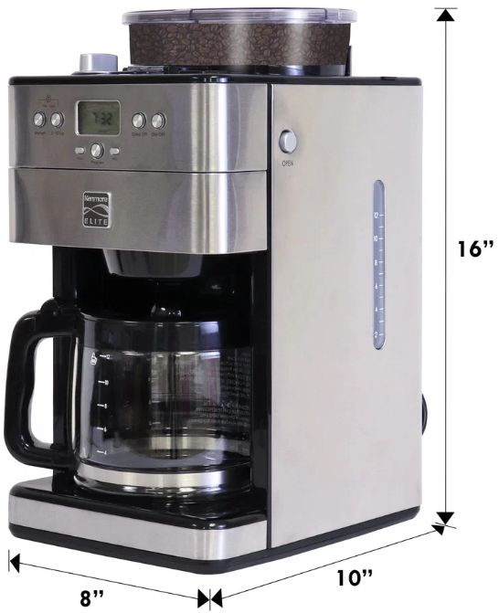 Kenmore® Elite 12 Cup Stainless Steel Grind and Brew Coffee Maker with Burr Grinder -1