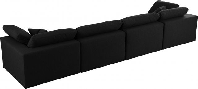 Meridian Furniture Serene Black Linen Fabric Deluxe Cloud Modular Sofa-1