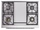 Ilve® Nostalgie II Noblesse 36'' Blue Gray Pro Style Dual Fuel Range with Chrome Trim-4