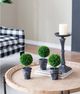 A & B Home 3-Piece Green Faux Single Ball-Shape Topiary with Black Pot Set-3
