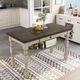 Furniture of America® Plymouth Dark Gray Counter Height Table with Ivory Base -3