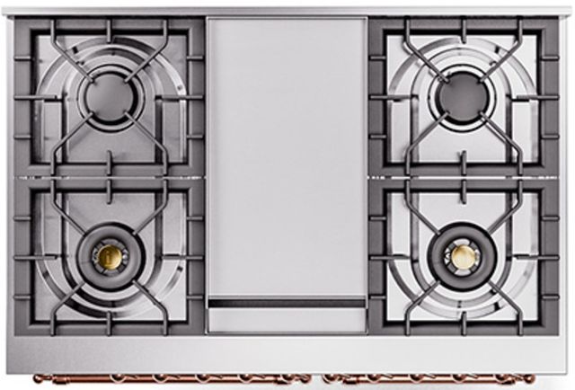 Ilve® Nostalgie II Series 40" Stainless Steel Pro Style Dual Fuel Range-2