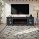 Legends Home Ithaca Blue Denim/Bourbon 83" Fireplace Console-1