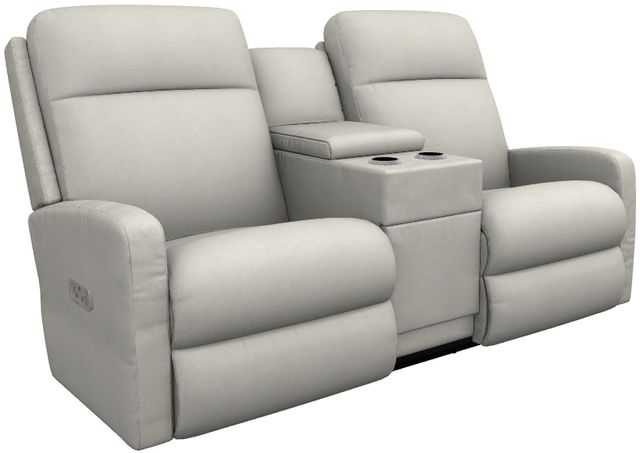 La-Z-Boy® Finley Parchment Power Wall Reclining Loveseat with Console and Headrest-0