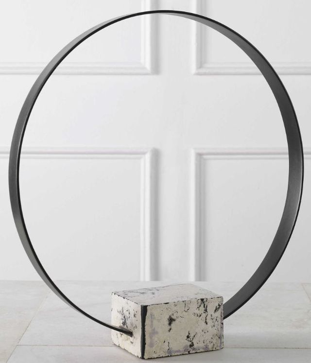 Uttermost® Around Again Satin Black/White Coral Circular Sculpture-1