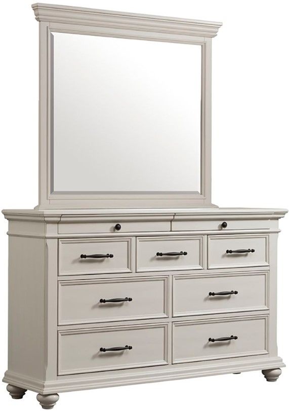 Elements International Slater Antique White Mirror-1