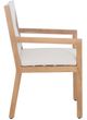 Moe's Home Collection Luce Natural Teak Outdoor Dining Chair with White Cushions-2