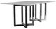 Modus Furniture Amalfi Carrara Marble Top Rectangular Dining Table with Double Pedestal Chrome Base -0