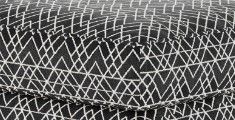 Fusion Furniture Popstitch Shell Black/White Cocktail Ottoman-1