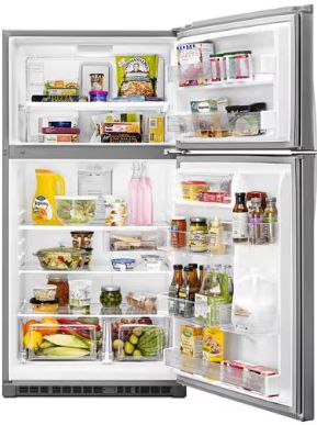 Whirlpool® 33" 21.3 Cu. Ft. Monochromatic Stainless Steel Top Freezer Refrigerator-3