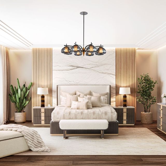 Michael Amini® West Kensington Medium Espresso Eastern King Bed-1