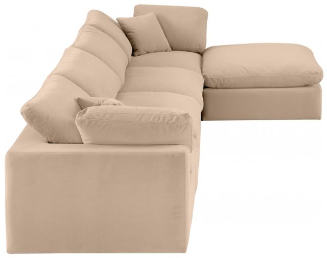 Meridian Furniture Comfy 5-Piece Beige Velvet Sectional -3
