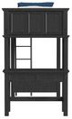 Elements International Hampton Kids Charcoal Twin Youth Loft Bed with Ladder and Desk-3