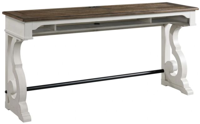 Intercon Drake French Oak 76" Sofa Bar Table with Rustic Gray Base-0