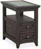 Magnussen Home® Westley Glass Insert Top Falls Graphite Chairside End Table-0