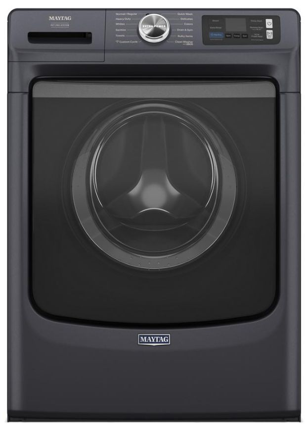 Maytag® Midnight Steel Front Load Washer & Electric Dryer Laundry Pair-1