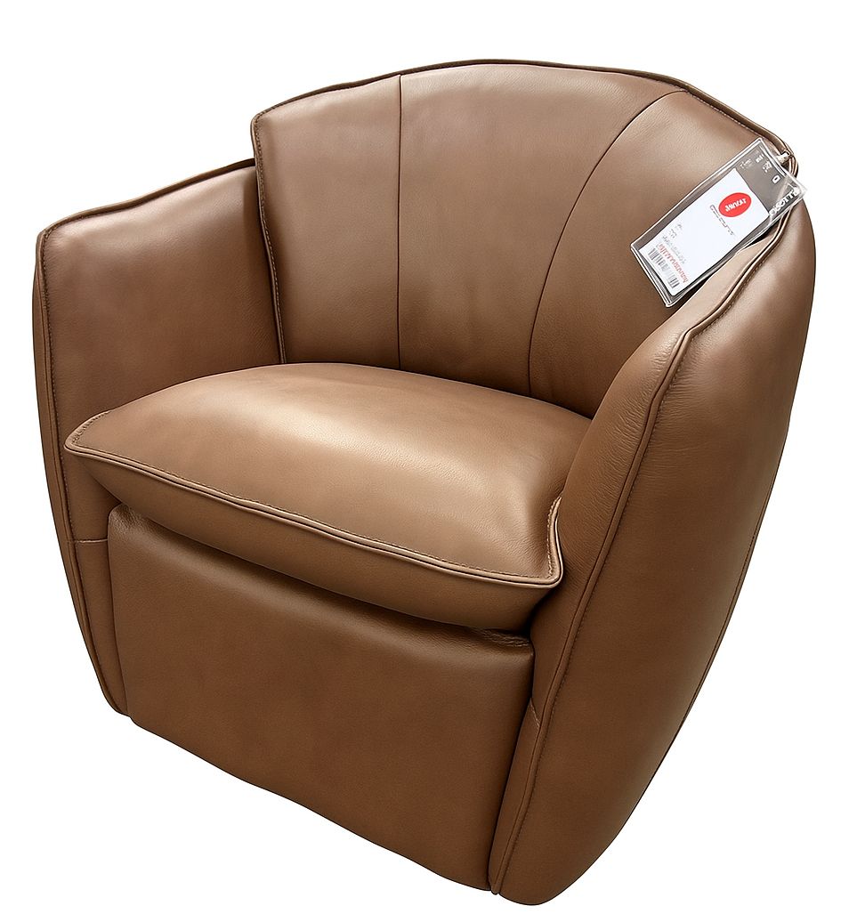 LeatherCraft All Leather Swivel Chair - Arctic Brandy