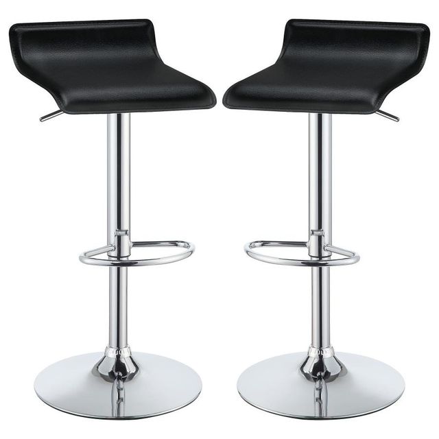 Coaster® Bidwell 2-Piece Black/Chrome Upholstered Bar Chairs-0