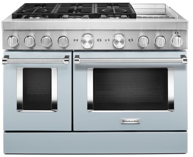 KitchenAid® 48" Misty Blue Pro Style Dual Fuel Range with Griddle