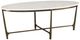 Century® Grand Tour Furniture Wilcox Arctic White Scagliola Top Cocktail Table with Bronze Base-1