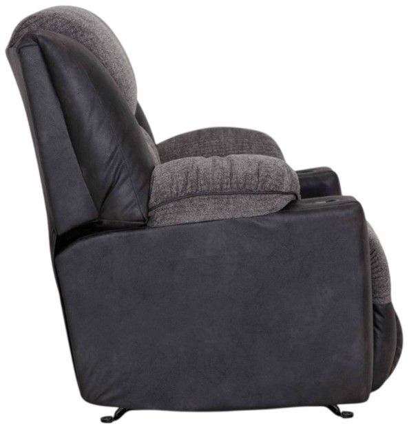 Franklin™ Grant Silverton Charcoal Fabric Manual Rocker Recliner-3