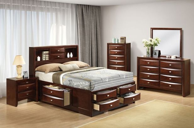 Furniture of America® Zosimo 4-Piece Dark Cherry Queen Bedroom Set-0