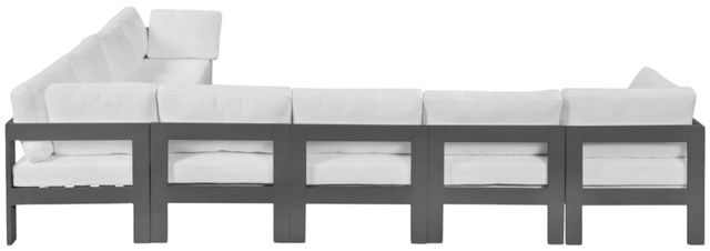 Meridian Furniture Nizuc 8-Piece Dark Gray/White Aluminum/Fabric Outdoor Patio Modular Sectional-2