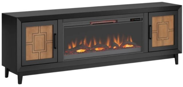 Legends Home Ventura Black/Bourbon 86" Fireplace TV Stand-0