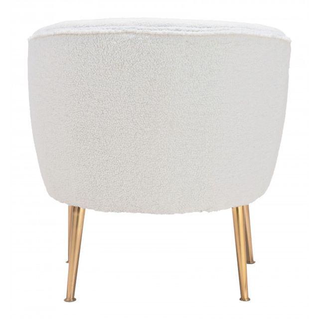 Zuo® Modern Sherpa Beige and Gold Accent Chair-3