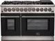 FORNO® Capriasca 48" Stainless Steel Pro Style Dual Fuel Range with Black Door-0