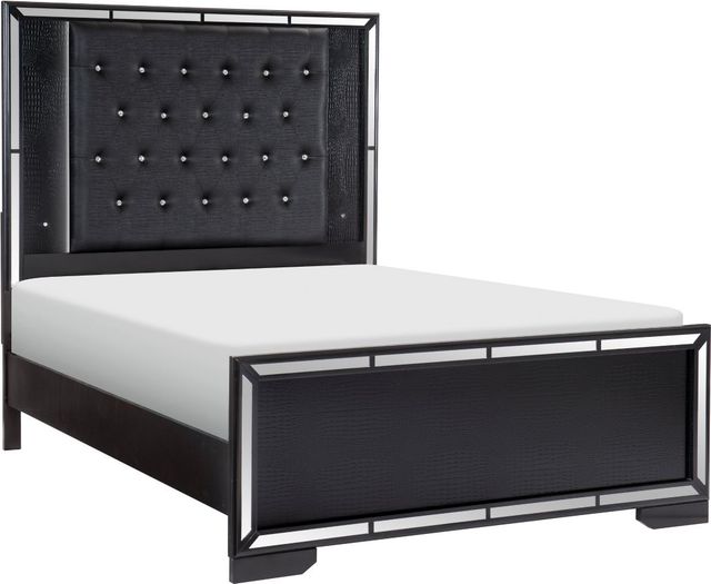 Homelegance® Aveline 4-Piece Black Queen Panel Bed Set-2