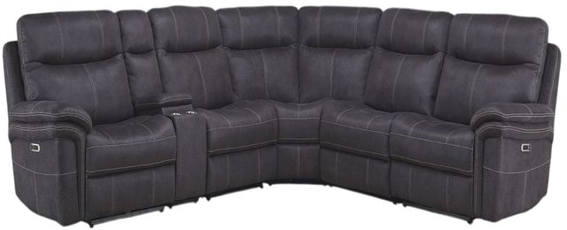 Parker House® Mason 6-Piece Charcoal Curved Power Reclining Sectional-0