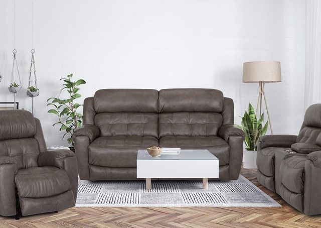 Franklin™ Corwin Dakota Gray Leather Dual Seat Power Reclining Loveseat-1