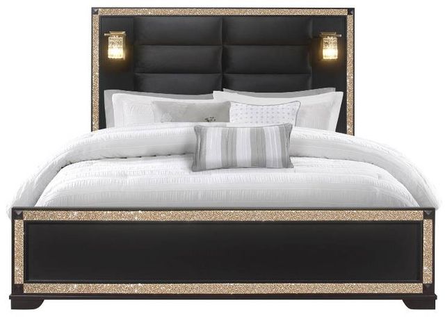 Global Furniture USA Blake 5-Piece Black/Gold King Bedroom Set-2