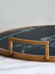 A & B Home 2-Piece Gold/Black/White Marble Decorative Tray Set-2