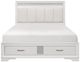 Homelegance® Luster Silver Glitter/White Upholstered Queen Storage Platform Bed-2
