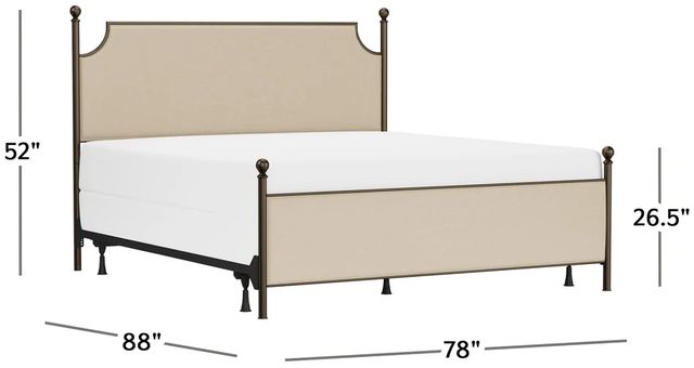 HH2 Home McArthur Beige/Bronze King Panel Bed-2