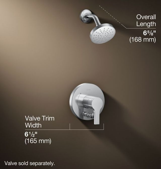 KOHLER® Elate® Rite-Temp® Polished Chrome 2.5 GPM Shower Trim Kit with Push-Button Diverter-2