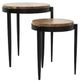 YHD Raju 2-Piece Brown Nesting Tables Set with Black Base-3