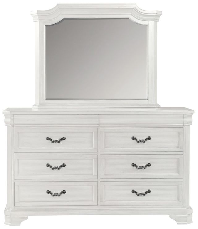 New Classic® Home Furnishings Lyndhurst 4-Piece Vintage White King Panel Bedroom Set-3
