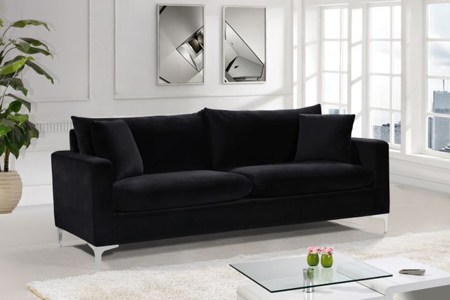 Meridian Furniture Naomi Black Velvet Sofa-2