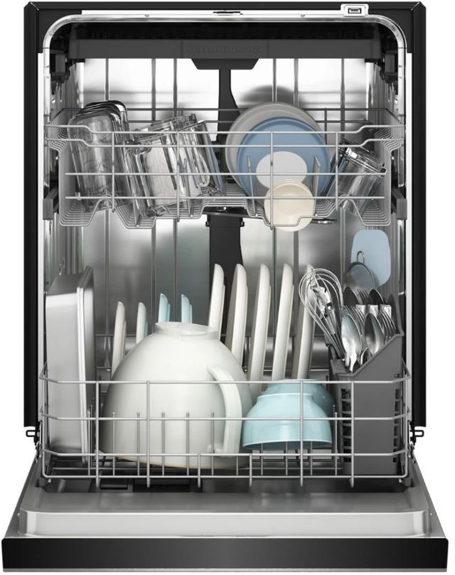 KitchenAid® 24" Black Front Control Built-In Dishwasher with Third Level Utensil Rack and 30+ Total Wash Jets-3