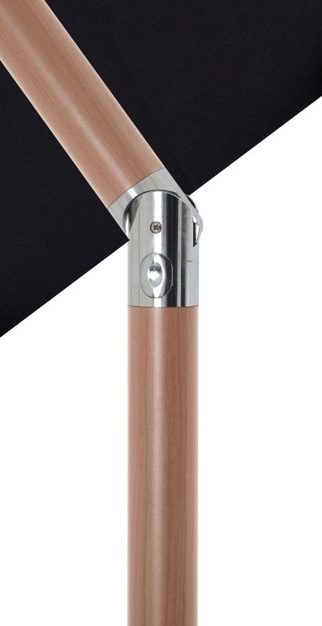 Meridian Furniture Fiji Black/Teak Aluminum Outdoor Patio Umbrella and Base-3