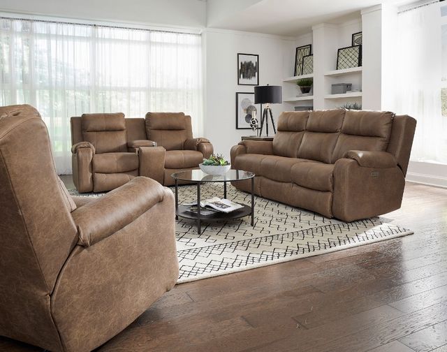 Southern Motion™ Customizable Contour Power Double Reclining Loveseat with Console and Hidden Cupholders-1
