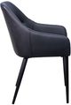 Corcoran Importation Black Leather Dining Arm Chair-2